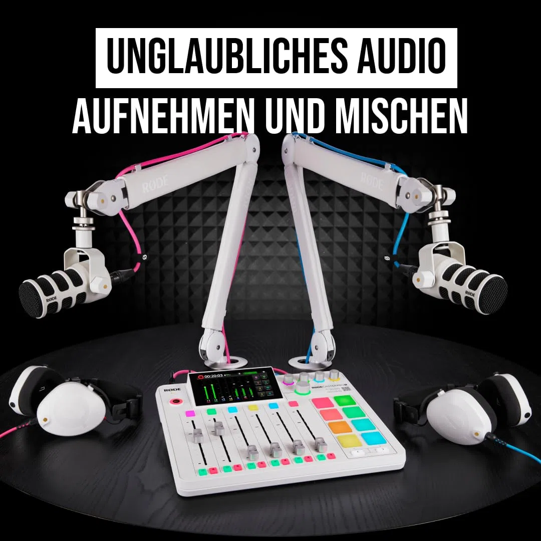 RØDE RØDECaster Pro II All-in-One Produktionslösung für Podcasting, Streaming, Musikproduktion und Content-Erstellung (Weiß)