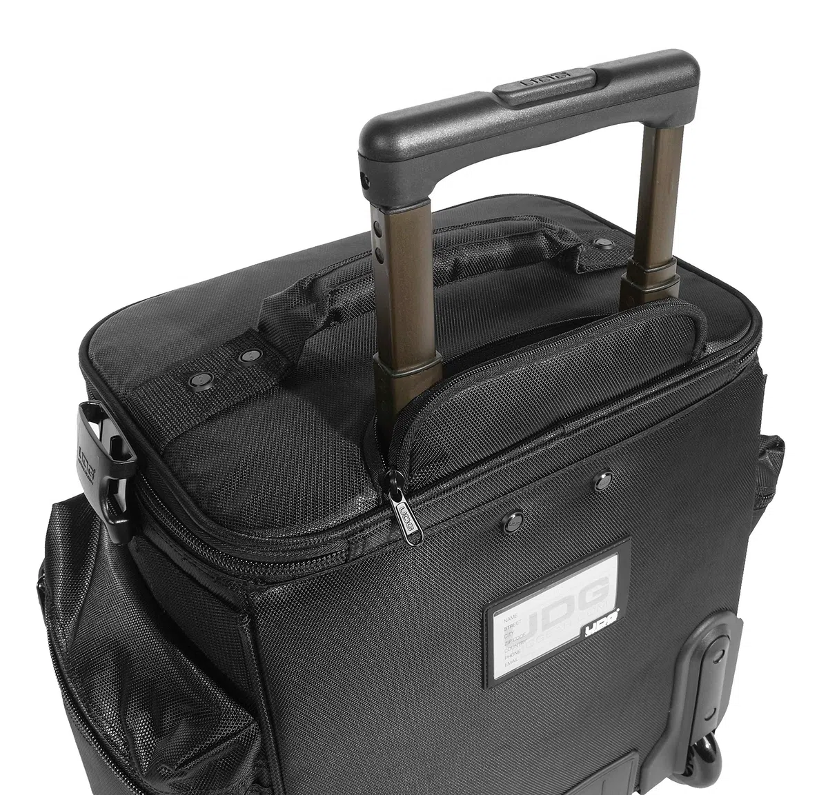 UDG Ultimate SlingBag Trolley Deluxe Schwarz MK2, Schwarz innen (U9981BL) | Vinyl während der Reise schützen; SlingBag Trolley Deluxe mit Inline-Rädern, Zahlenschloss, MK2