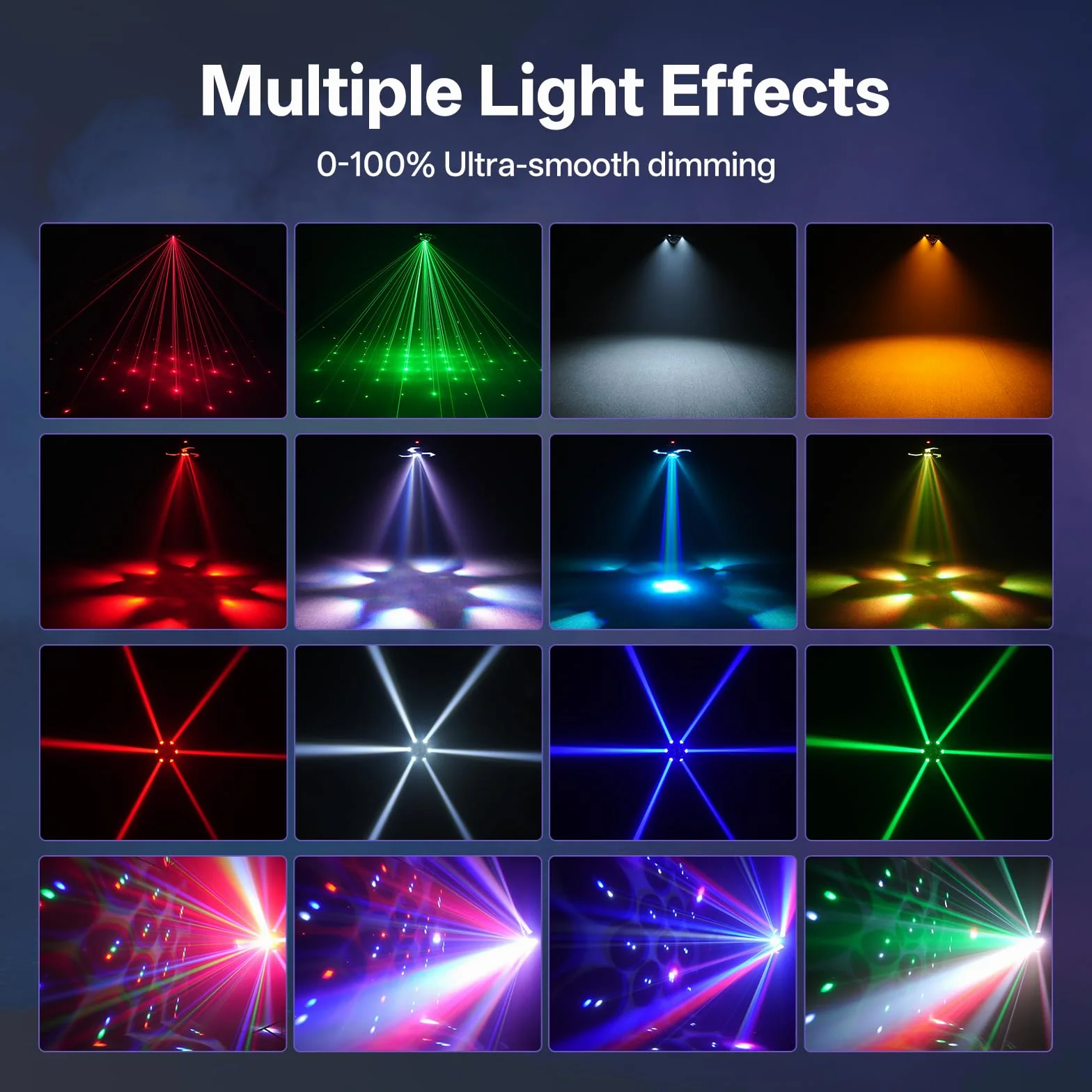 150W Moving Head LED,6-Arm RGBW LED Bühnenlicht mit Fernbedienung&Discokugel, 25CH DJ Partylicht für Bar Club Disco Hausparty Tanzfläche