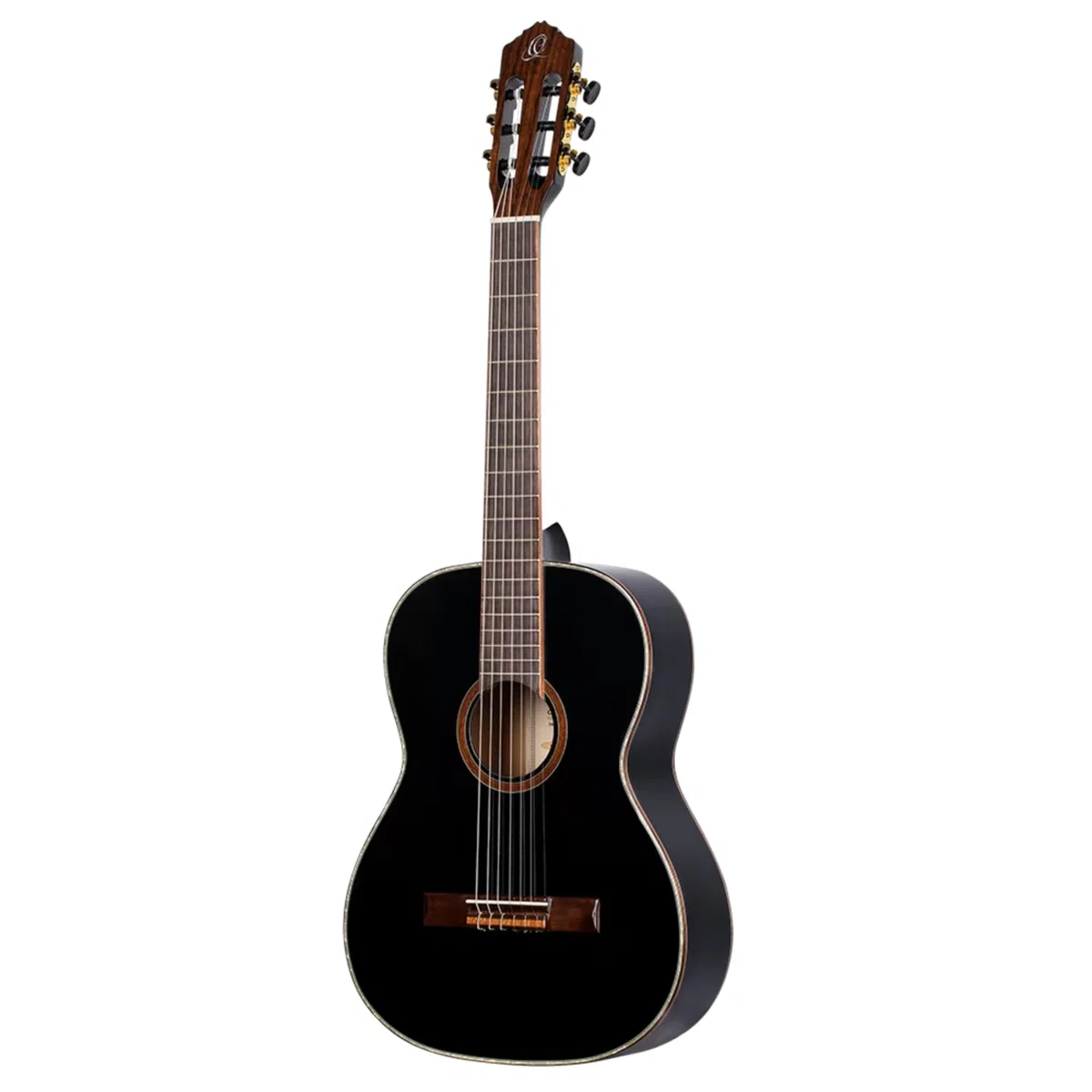 Ortega Guitars 7/8 Konzert Gitarre – Family Series – Inklusive Gig Bag – Fichte, Mahagoni, Schwarz (R221BK-7/8)