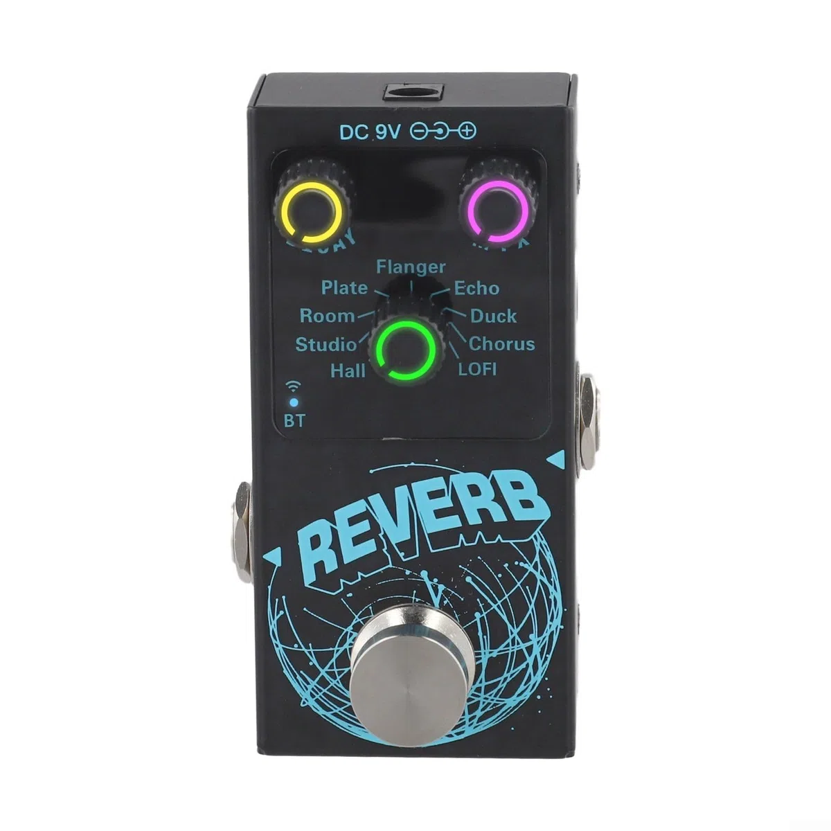 Gitarren-Reverb-Pedal mit 9 einzigartigen digitalen Reverb-Effekten mit einstellbarem Decay und Wet/Dry Mix und True Bypass-Funktion
