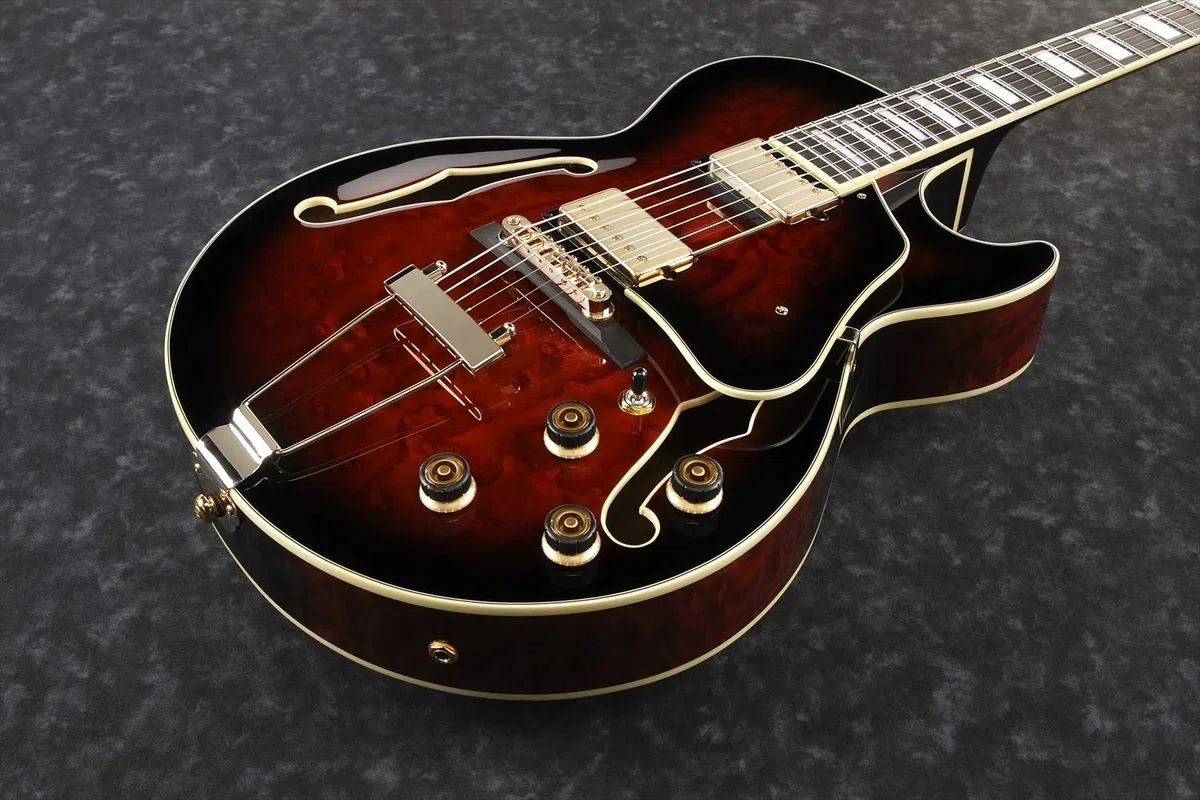 Ibanez Artcore Expressionist AG95QA-DBS Dark Brown Sunburst - Halbakustik Gitarre