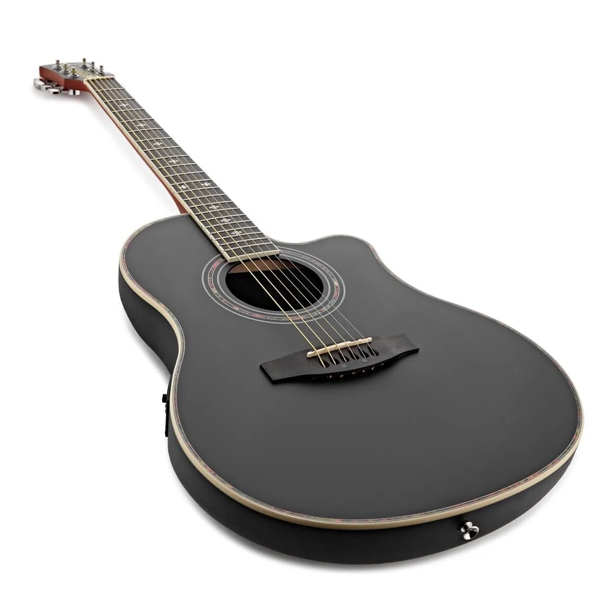 Roundback-Elektroakustikgitarre von Gear4music, Schwarz