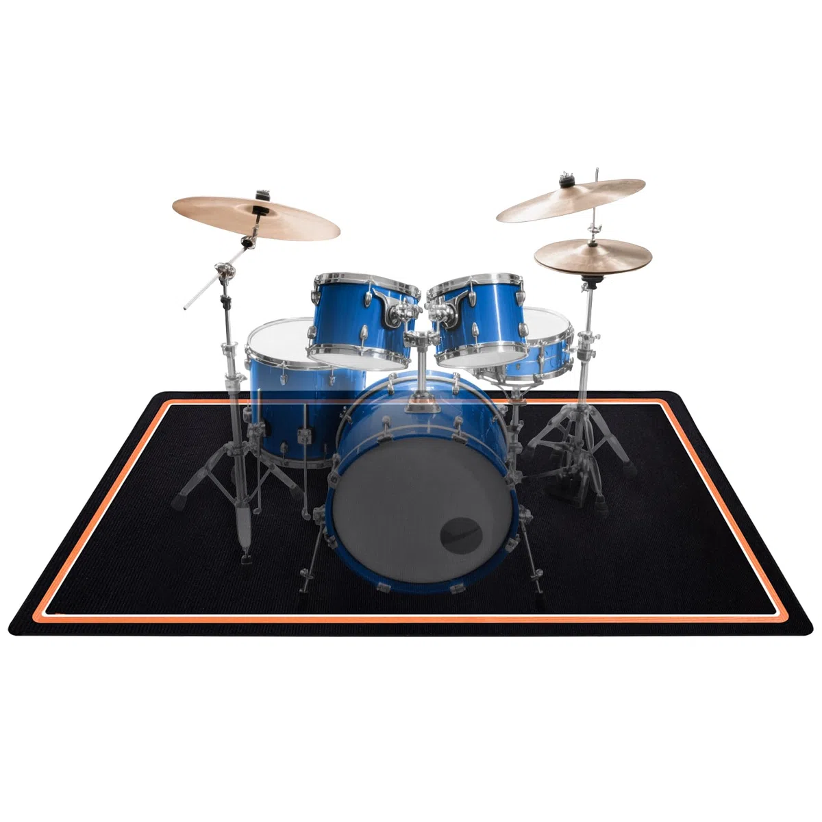 OUUTMEE Schlagzeugteppich Drum Teppich Schwarz+Orangefarbener Rand 155x122cm