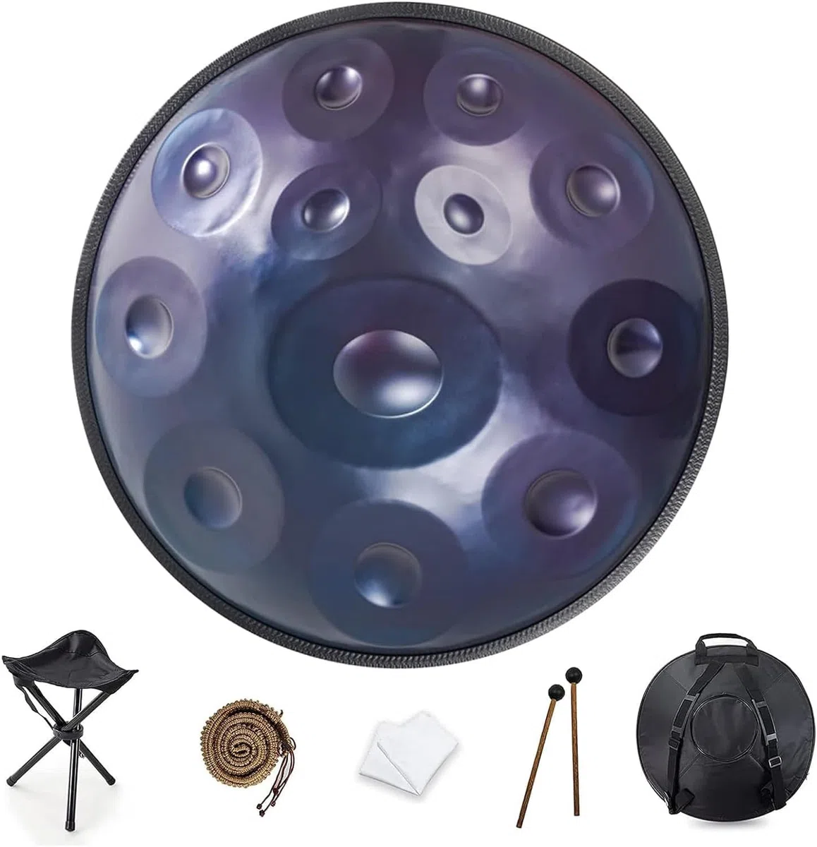 Handpan Drum D-Moll 22 Zoll Stahl 12 Töne | Harmonische Percussion, Klangheilung, Meditation, Yoga