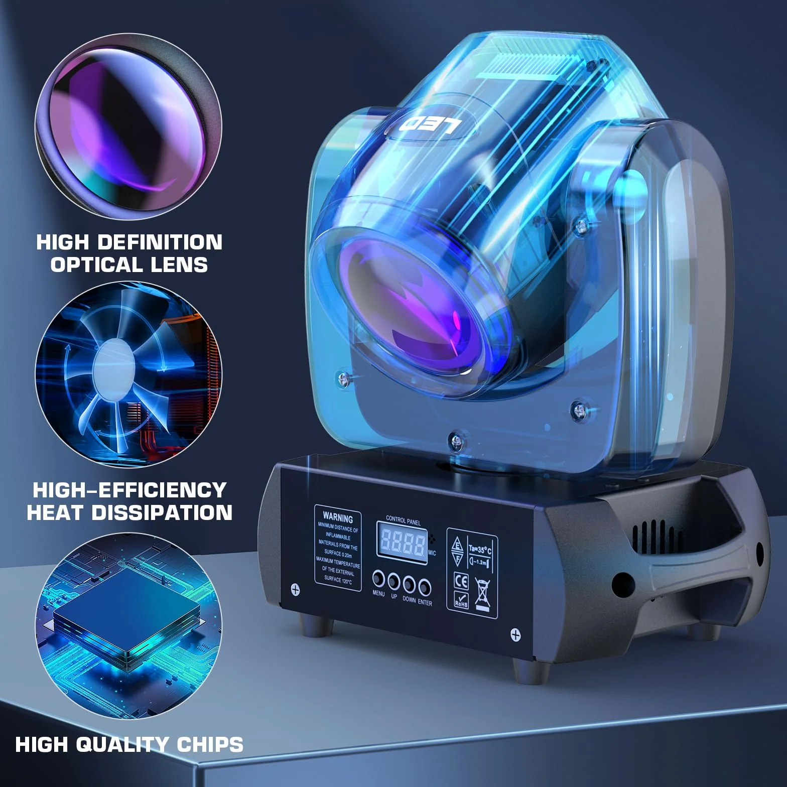100W Moving Head Beam mit 18 Prisma 11/13CH DMX RGBW LED Pinspot Lichteffekt für DJ Disco Partylicht Club Bar Bühnenbeleuchtung