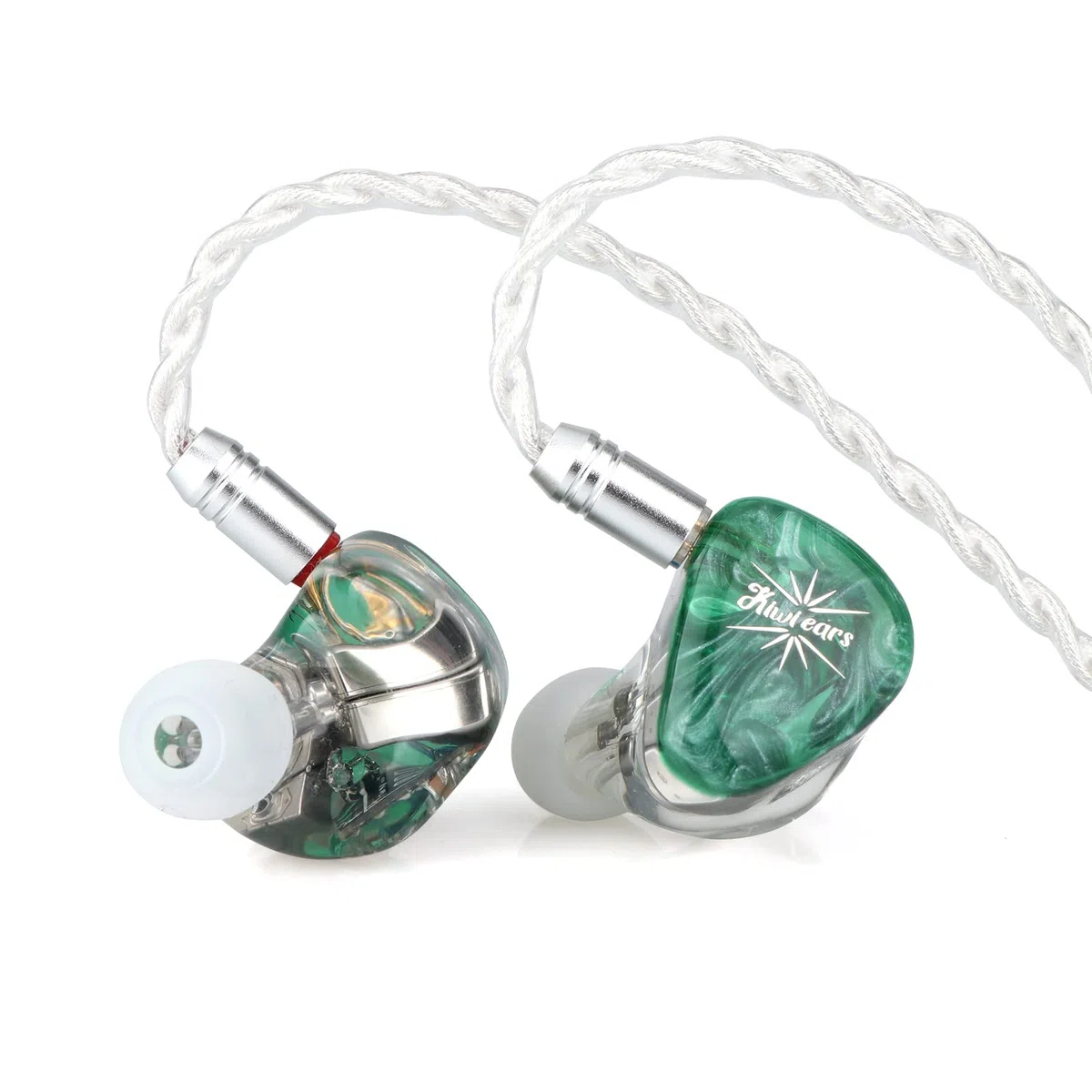 LINSOUL Kiwi Ears Orchestra Lite Performance Custom 8BA In-Ear Monitor IEM mit Abnehmbarem 4-adrigem 7N Sauerstofffreiem Kupfer OFC Kabel, Handgefertigter Faceplate(Grün)