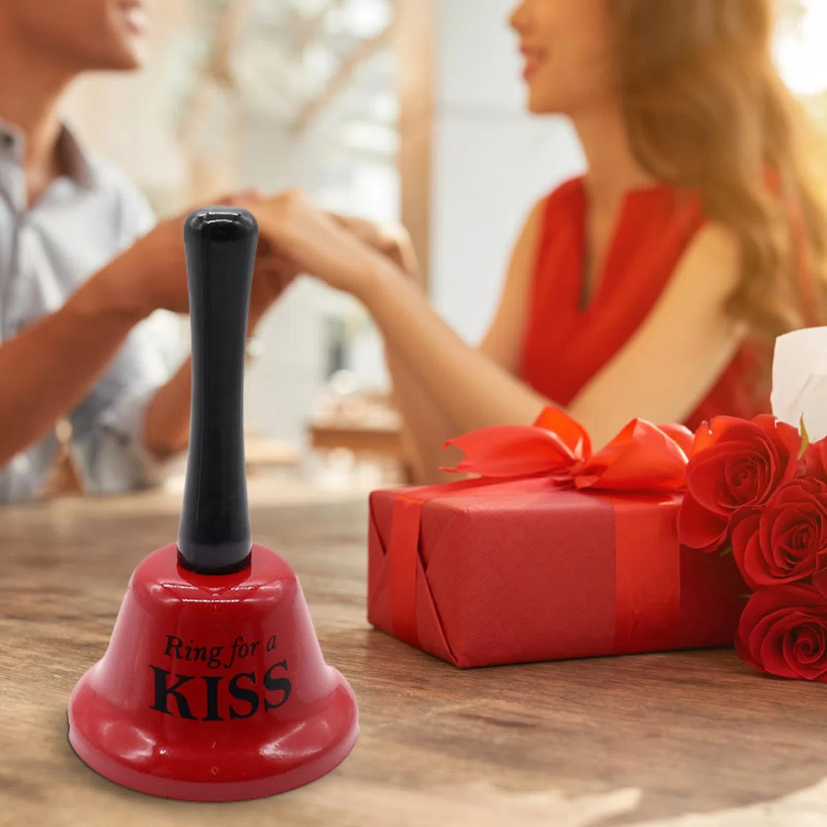 Handglocke mit Handle - Fun Metal Call Bell für Dienstleistungen, Ringe für einen Kuss, ein Lächeln oder Bier | Lautstärkeglocken für Hochzeitstisch, Partyveranstaltungen, Empfangszähler, Bar Decors,