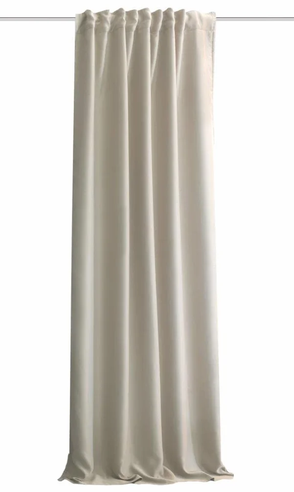 HOMEbasics | Akustikvorhang Uni | ACUSTICO | Lärm-, Hitze-, Kälte- und Zugluft-Schutz + abdunkelnd | Natur | 245 x 135 cm