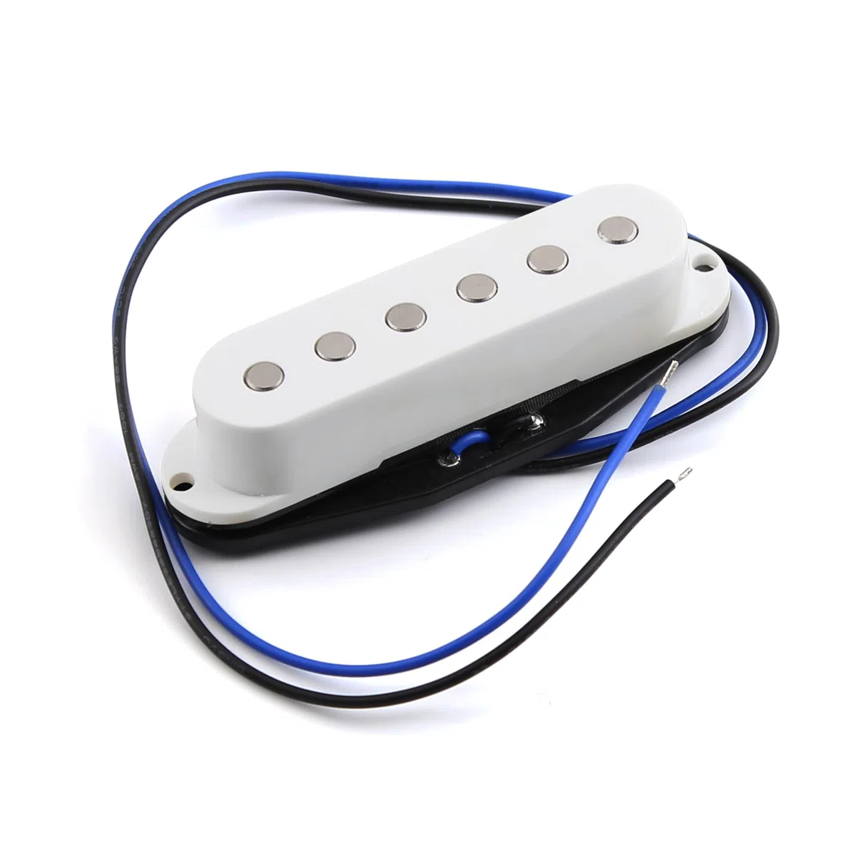 FLEOR Alnico 5 Flat Pole Single Coil Pickup und High Gain Humbucker Set Weiß HSS N+M+B Tonabnehmer für ST Style Gitarre