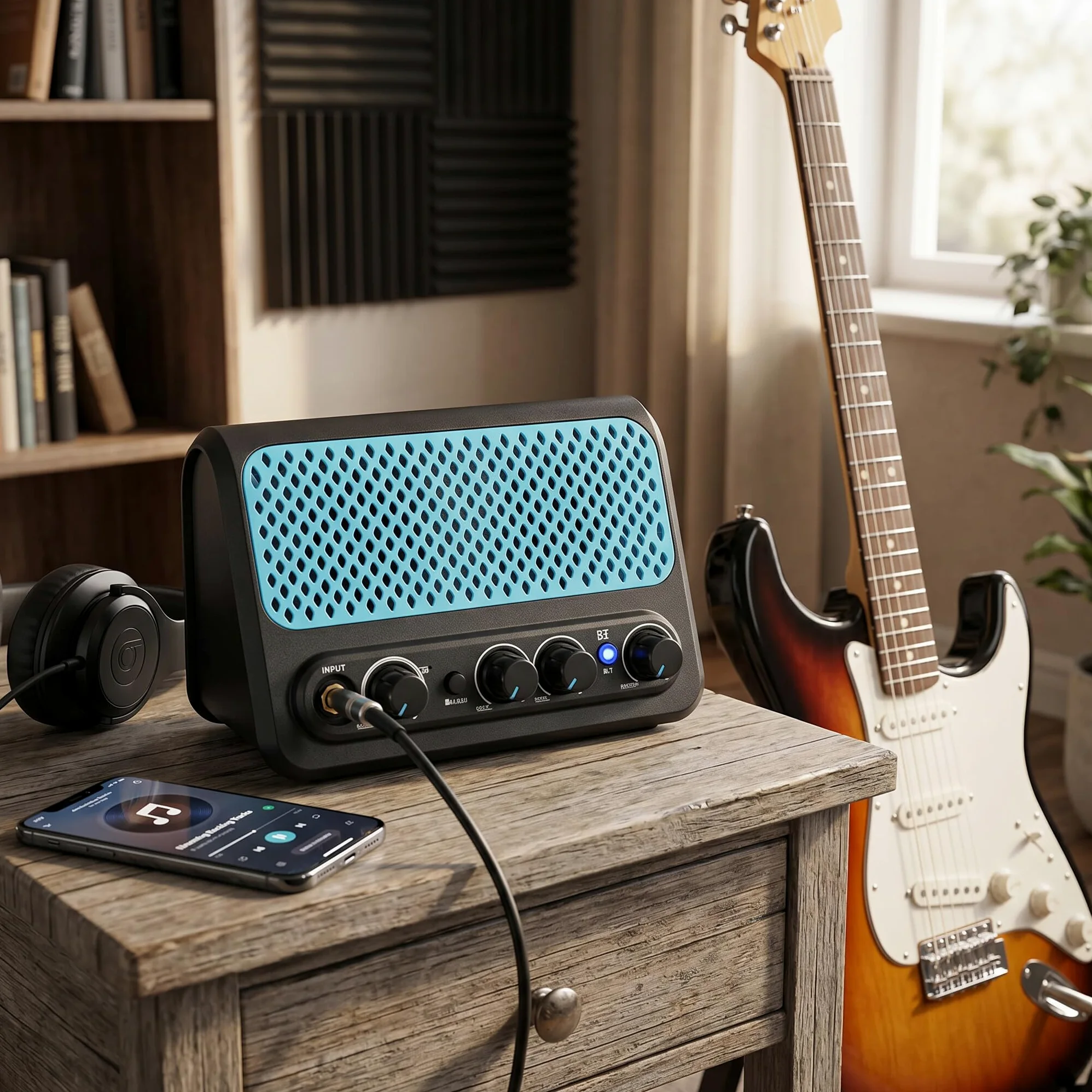 Kleiner IG-10Mini-Gitarrenverstärker, 10-W-Desktop-Übungslautsprecher für E-Gitarre mit 2 1, 75-Zoll-Lautsprechereinheiten
