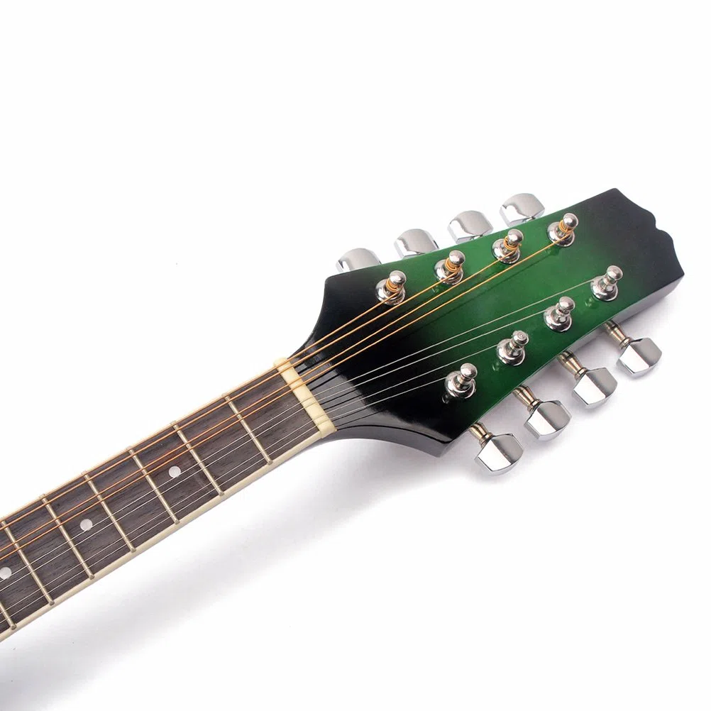 ULTNICE Mandoline Musikinstrument, 8 Saiten, Grün, Modern, Lindenholz, Stahlsaiten, Palisander Griffbrett & Steg, Verstellbarer Steg, Ideal für Anfänger und Musikliebhaber