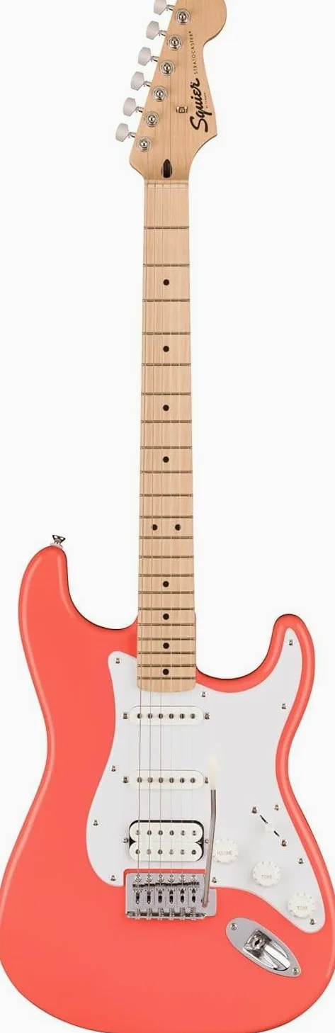 Squier Stratocaster HSS MN Tahitian Coral - E-Gitarre