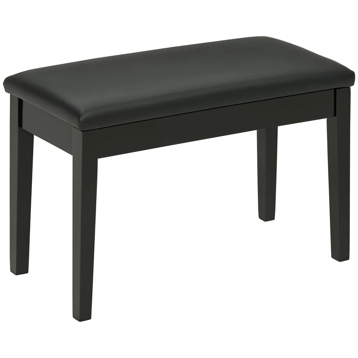 HOMCOM Klavierhocker, Klavierbank mit Verstecktem Stauraum, Pianobank mit Kunstleder Kissen, Klavierstuhl für Piano, Keyboard, 75 x 35 x 49 cm, Schwarz