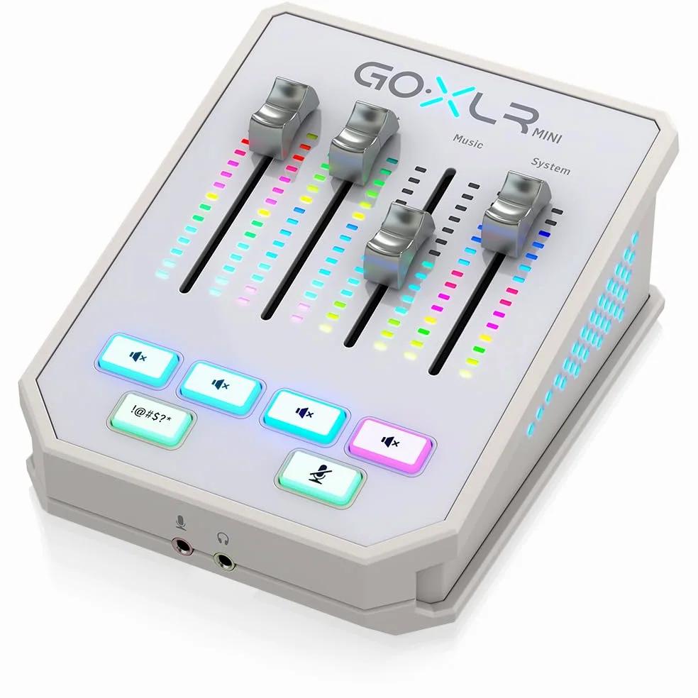 TC Helicon GoXLR MINI-WH Online-Broadcast-Mixer mit USB/Audio-Schnittstelle und Midas-Vorverstärker