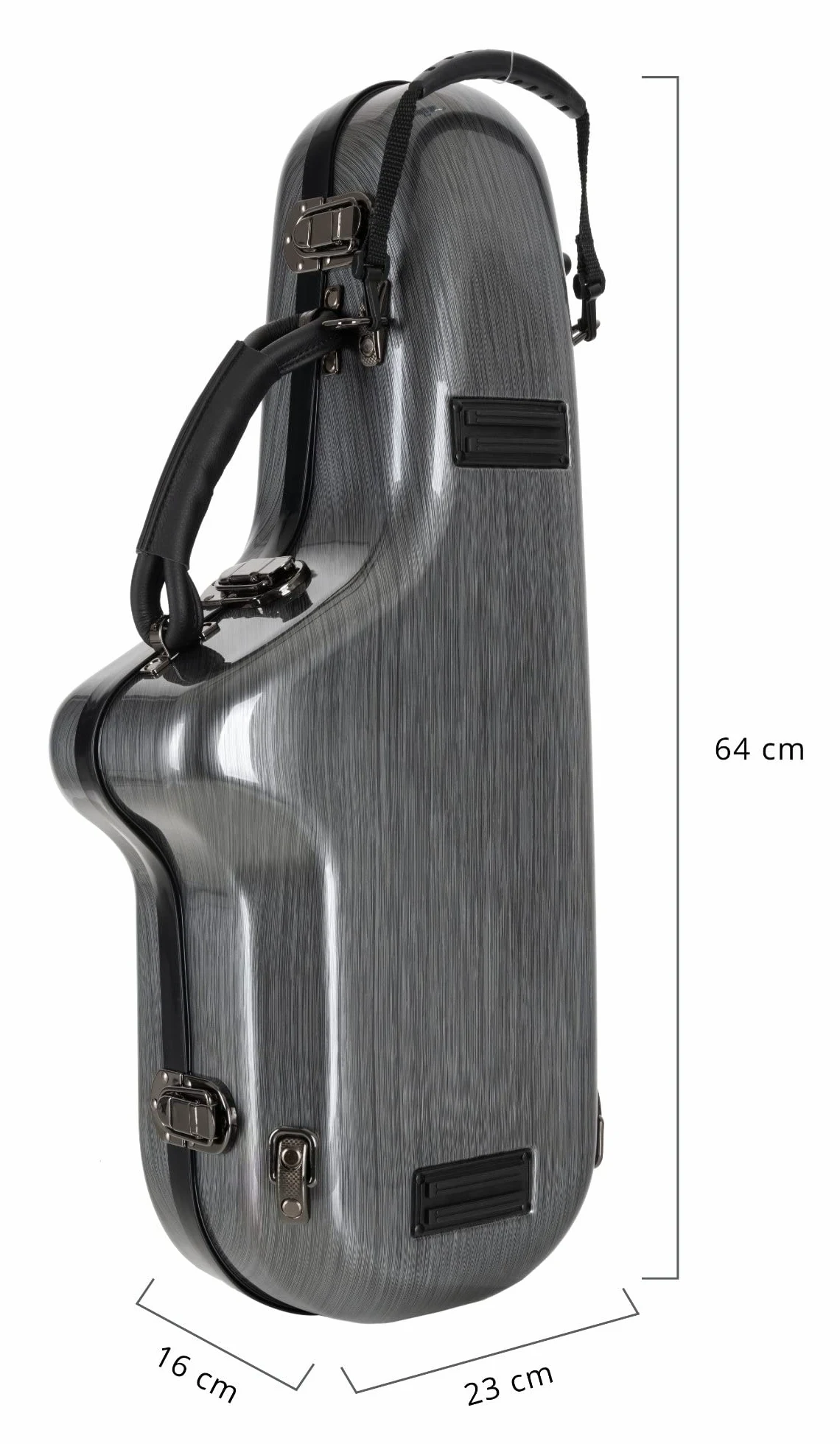 Deluxe Koffer für Alt-Saxophon- Stabiles Formetui für alle gängigen Eb-Altsaxophone - Thermopolsterung für Instrument, S-Bogen, Mundstück und Zubehör - Rucksackgarnitur - Coole Carbon-Optik