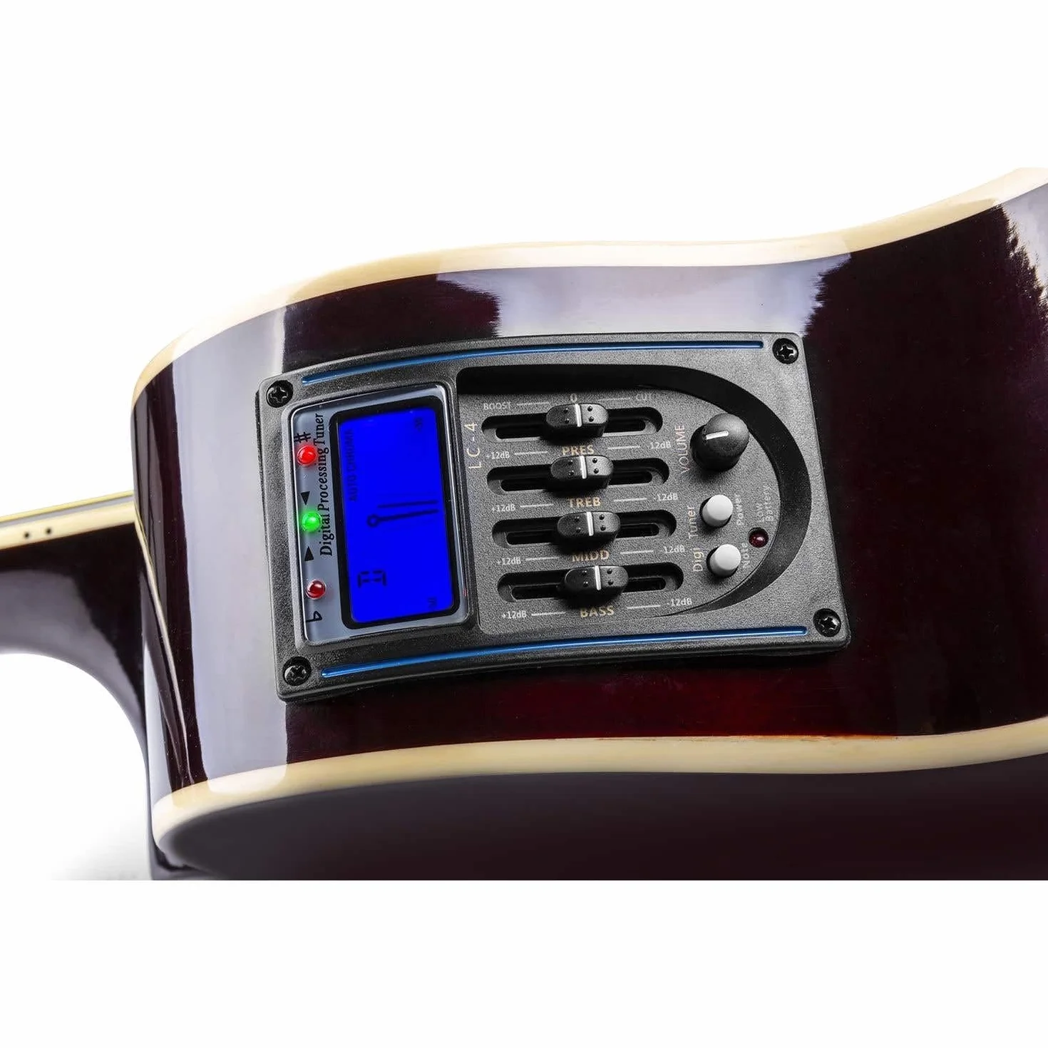 MAX ShowKit Elektro Akustik Gitarre Set mit Verstärker 40 Watt, Gitarrentasche, Gitarrenständer, Gitarrenstimmgerät, Instrumentenkabel, Plektrum und E Akustikgitarre mit Tonabnehmer - Sunburst