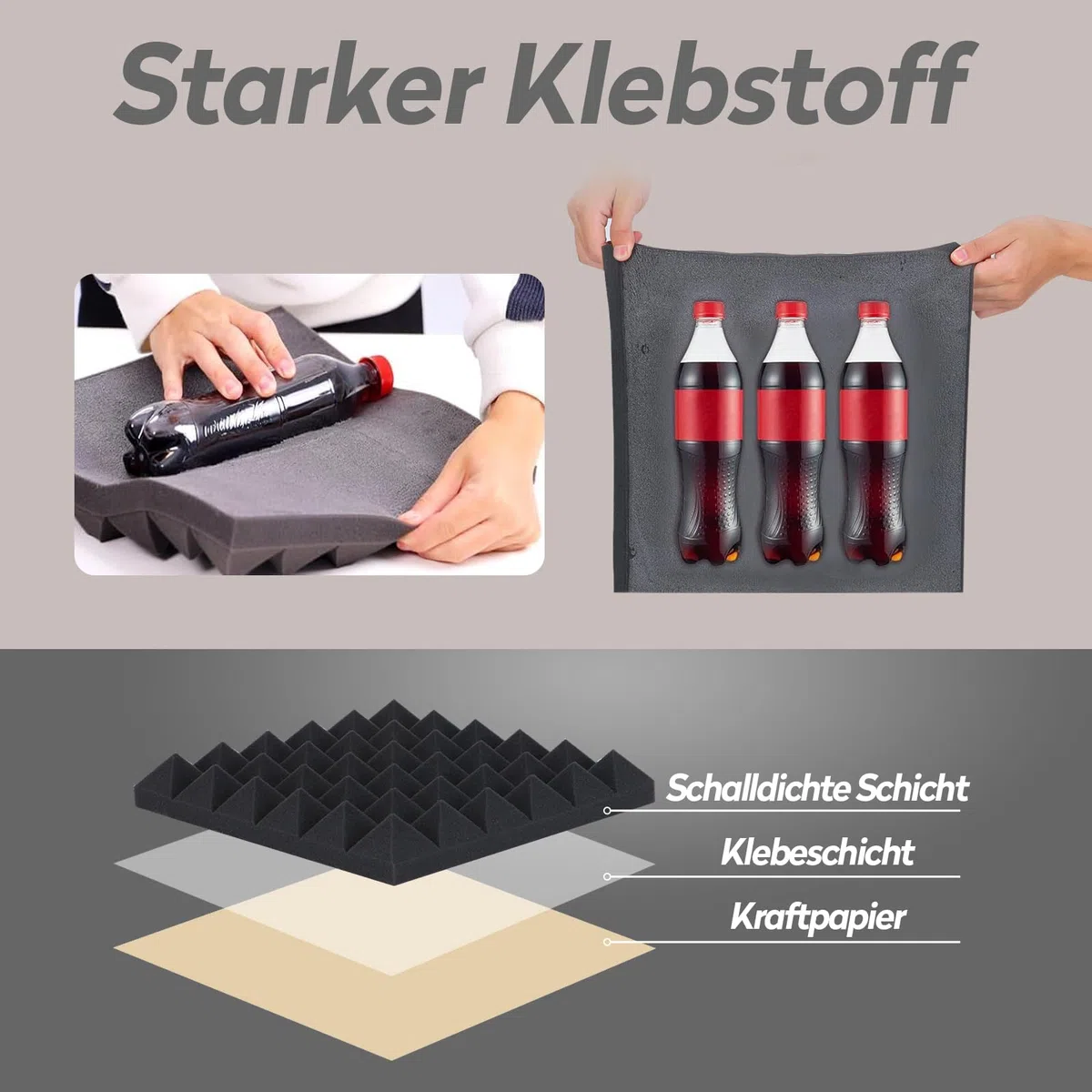 Akustikschaumstoff Schalldämmung Schwarz Hochdicht für Tonstudio Aufnahmestudio Büro Zuhause, 30 x 30 x 5 cm, 24 Stück Pyramidenschaum Selbstklebend