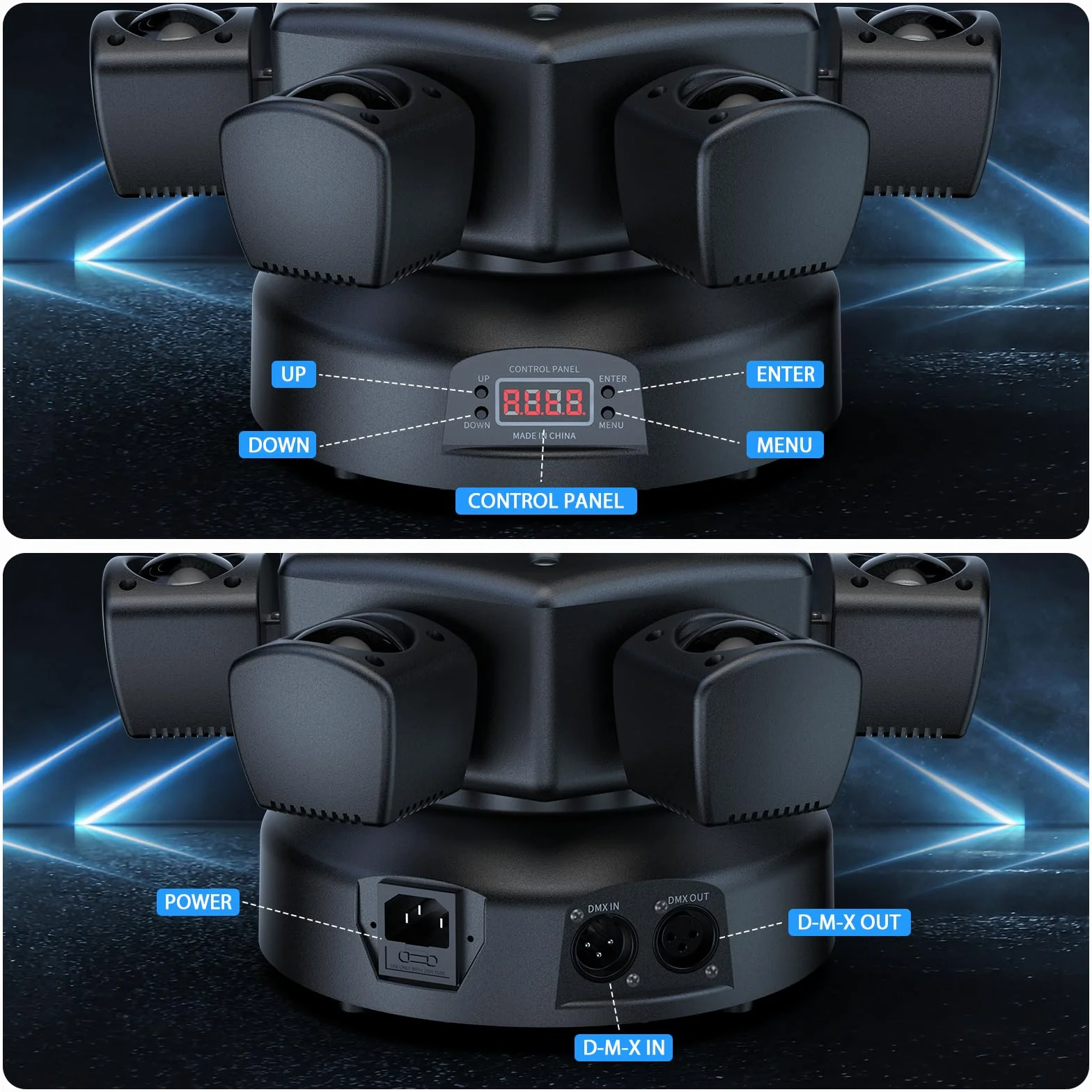 150W Beam Moving Head Bühnenlicht, RGBW LED Disco Magic Ball Effekt mit Fernbedienung Partylicht Scheinwerfer DMX512 Strobe für Halloween KTV DJ Hochzeit
