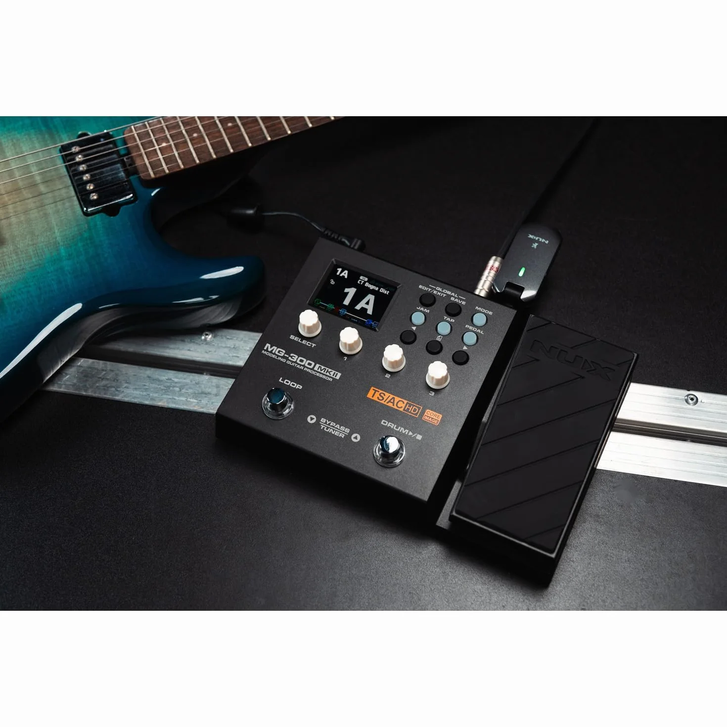 NUX | MG-300 mkII Gitarren-Multieffektpedal | Amp-Modellierung, USB-Audio-Interface, Expression-Pedal, IR-Schrank-Sim, Jam-Drums, Looper & Quicktone-Software