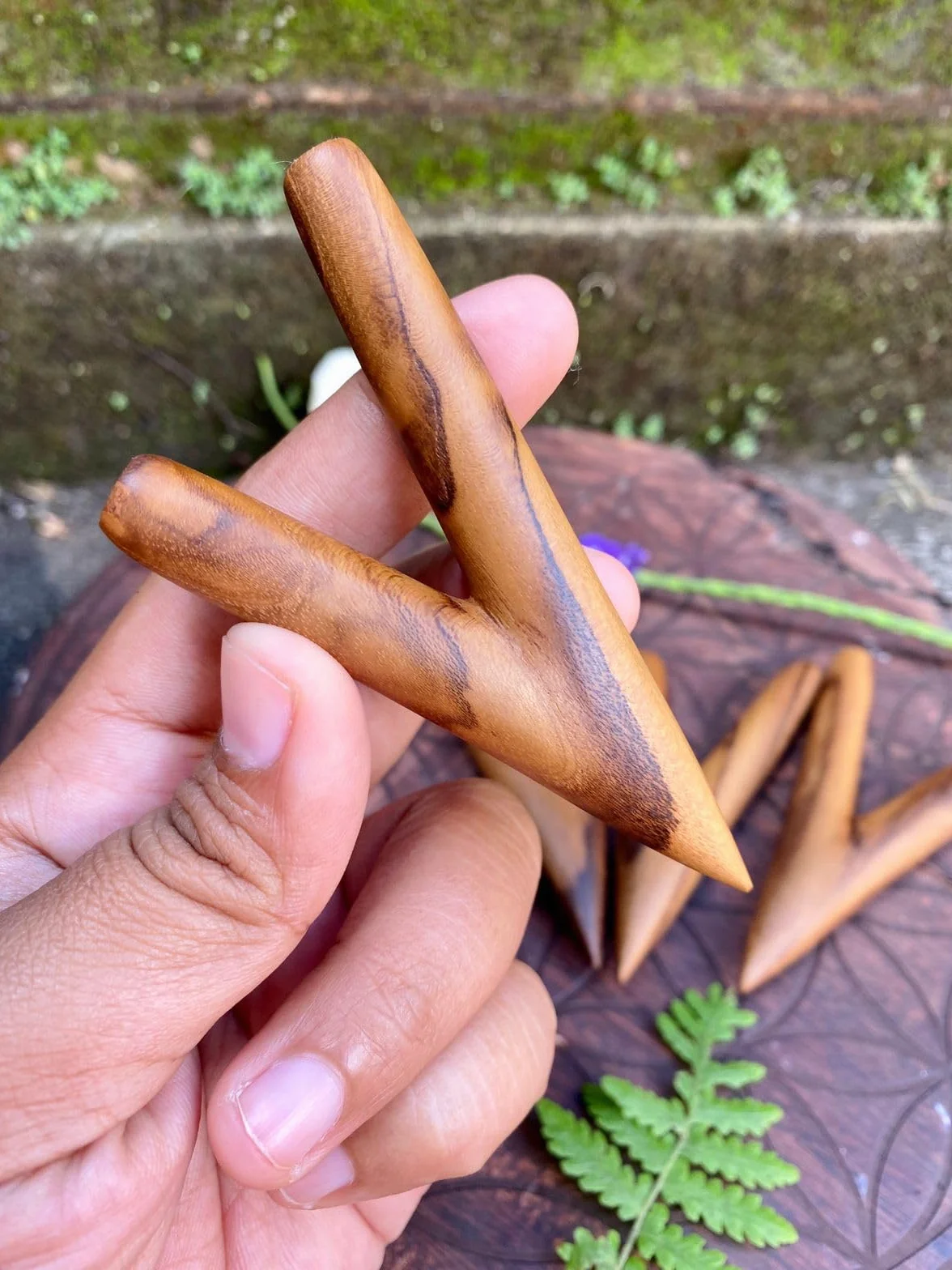 Knye Rape Hapé Kuripe Schamanische Pfeiffe Ritualbedarf Amazonas Teak Rapei Zereomnie Ritual Staub