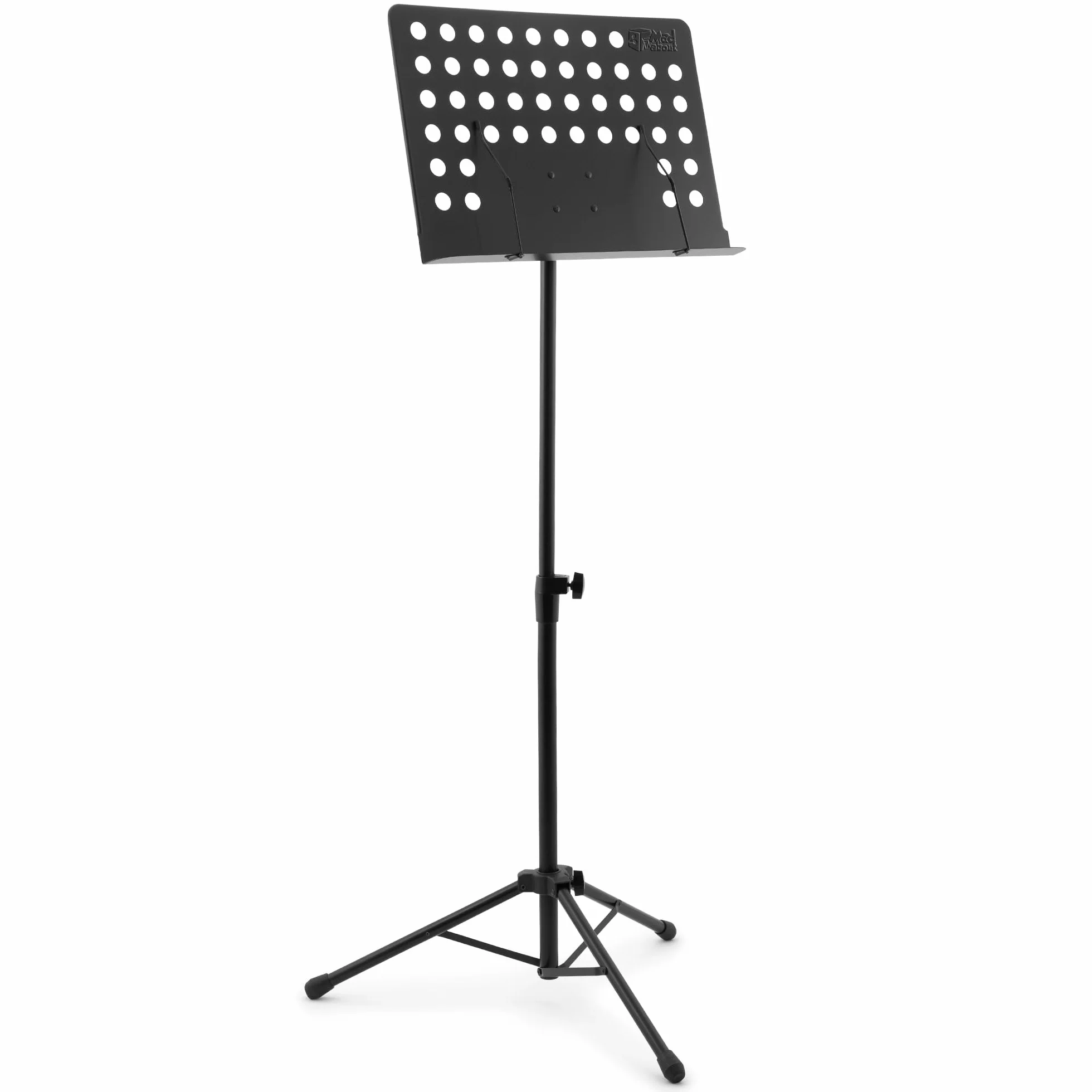 TIGER MUS27-BK Orchestet-Notenpult mit Seitenhalter, Höhe und Winkel verstellbar | MUS27-BK Notenständer höhen- & winkelverstellbar mit Seitenhaltern, stabil und ideal für Orchester & Schule