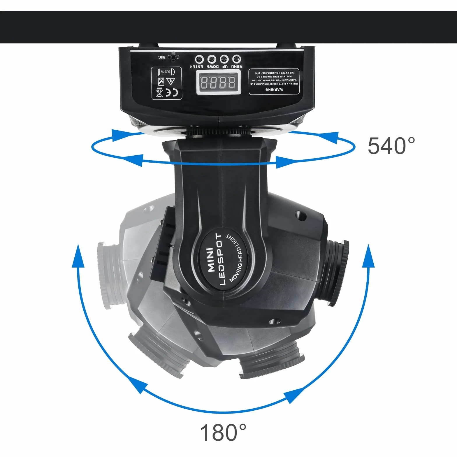 (2Pack) LED Moving Head Light Mini 30W DJ Moving Head Gobo Light mit 8 Gobos und 8 Farben, DMX und sprachgesteuertem Stage Strobe Spotlight für Hochzeit, DJ, Party, Club, Disco, Beam Lights