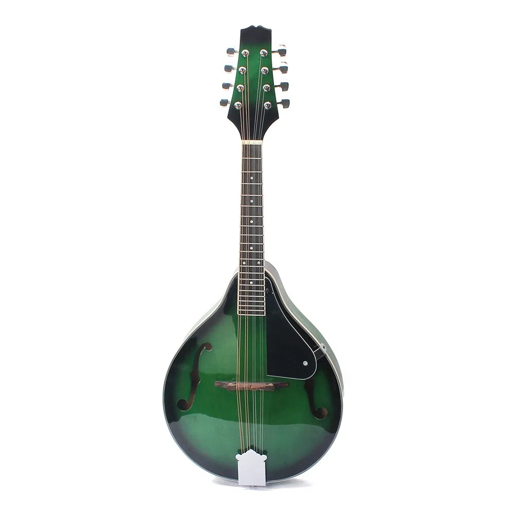 ULTNICE Mandoline Musikinstrument, 8 Saiten, Grün, Modern, Lindenholz, Stahlsaiten, Palisander Griffbrett & Steg, Verstellbarer Steg, Ideal für Anfänger und Musikliebhaber