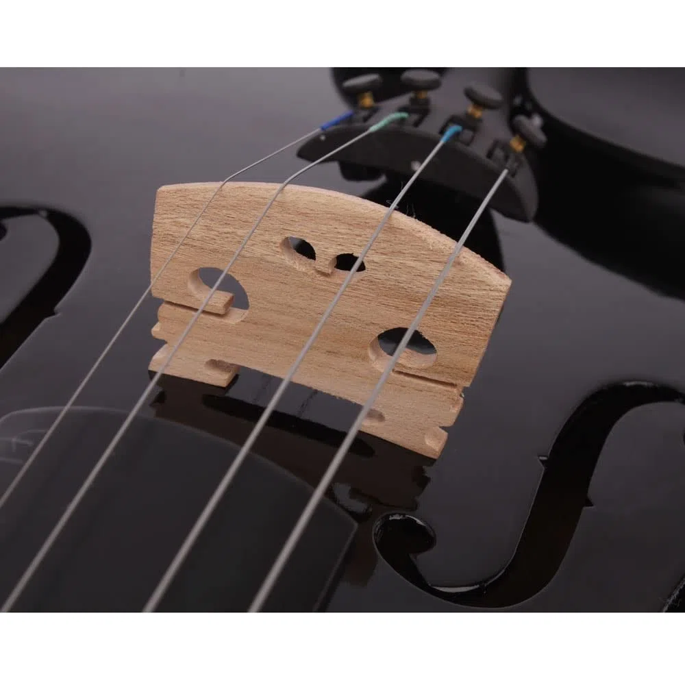 LALAHO 4/4 Full Size Violin Set, Erwachsenengeige für Anfänger, Massivholzgeige mit Etui, Bogensehne, Gefederte Schulterstütze, Kolophonium (Schwarz)