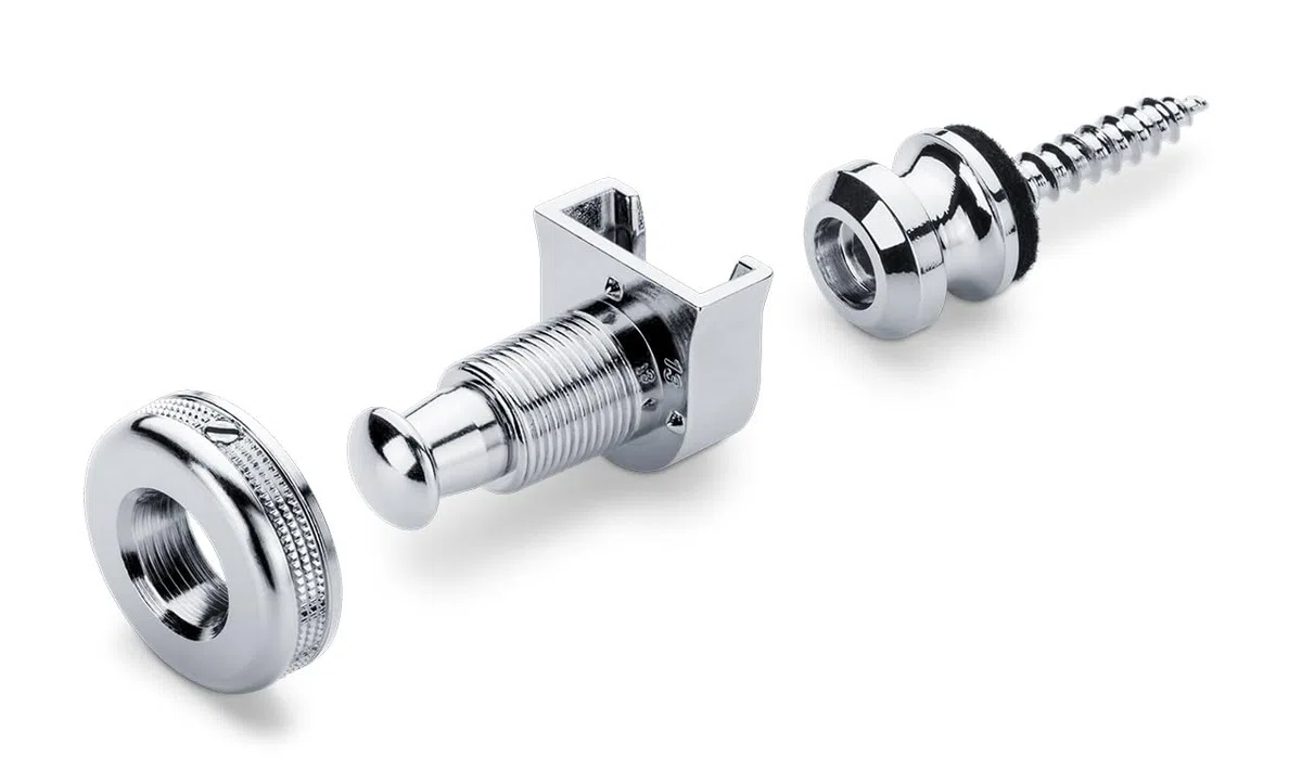 Schaller Gurtschlösser für Gitarre, S-Lock (verchromt), 1 Paar