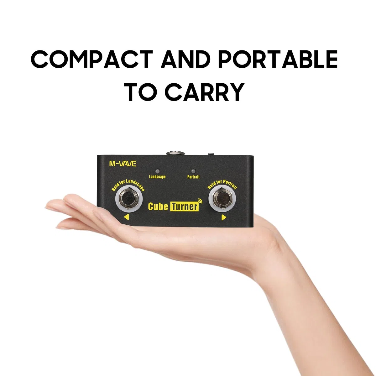 Dioche M Cube Turner Kabelloser Seitenwender mit Pedal, Wiederaufladbarer Notenwender, Unterstützt Looper-Verbindung, Kompatibel mit Android IOS-Smartphones, Tablets für Musiker (BLACK)