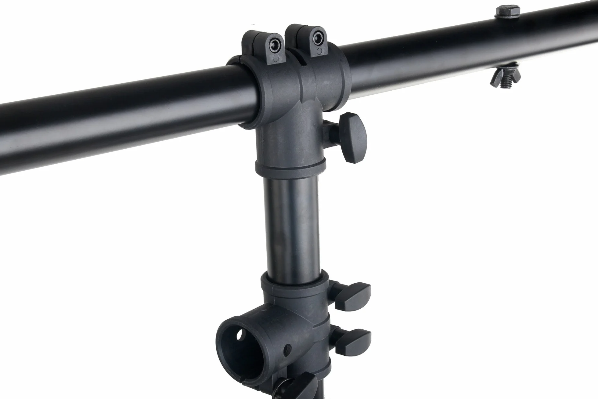 Showlite LTS-100 Traversen System (2x T-Bar Ständer 2x Quertraverse, Höhenverstellbar von 1,50m - 3,00m, Belastbar bis 75kg) schwarz
