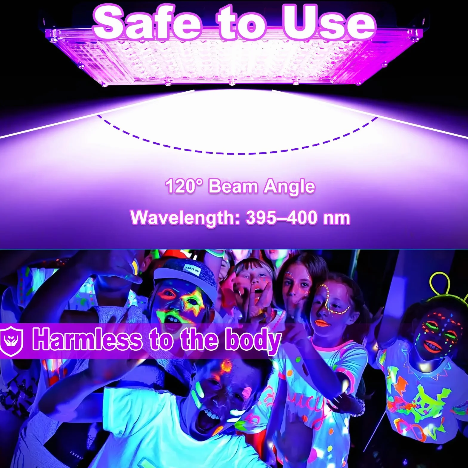 LED Schwarzlicht Strahler 100W, Indmird 2 Stück Schwarzlichtlampe mit Stecker, IP66 Wasserdicht UV strahler mit Stecker, 395-400nm UV Flutlicht Partylicht für Bar,Disco,GLOW Party,Halloween, Aquarium