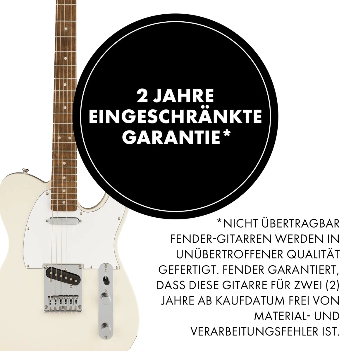 Squier by Fender Affinity Series Telecaster, E-Gitarre, Indisches Lorbeergriffbrett, Olympisch Weiß, Inklusive kostenloser virtueller Kurse auf Fender Play
