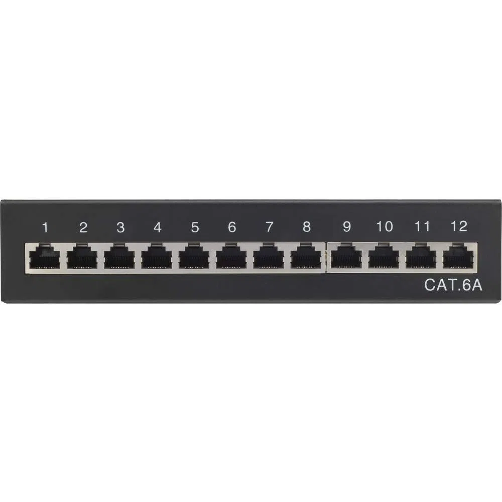 Renkforce 12 Port Netzwerk-Patchbox CAT 6a 1 HE Bestückt