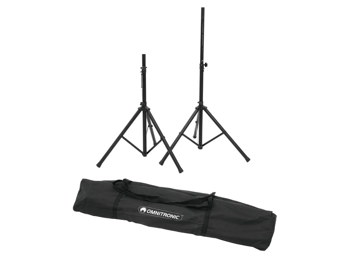 OMNITRONIC Set XFM-212AP Aktives Lautsprecherset mit MP3-Audioplayer, Bluetooth, SD, USB + Funkmikrofon, 150 W RMS | Bestehend aus einer Aktivbox, einer Passivbox und 2 Boxenhochständern