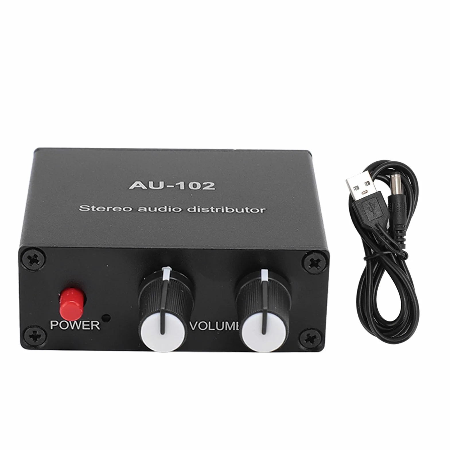 Mikrofon-Vorverstärker, 2-Kanal-Audio-Booster, Clean Gain Sound Distributor Verstärker, Mic Gain Booster, Mikrofon-Vorverstärker für Heimstudio, Podcasts, Streaming