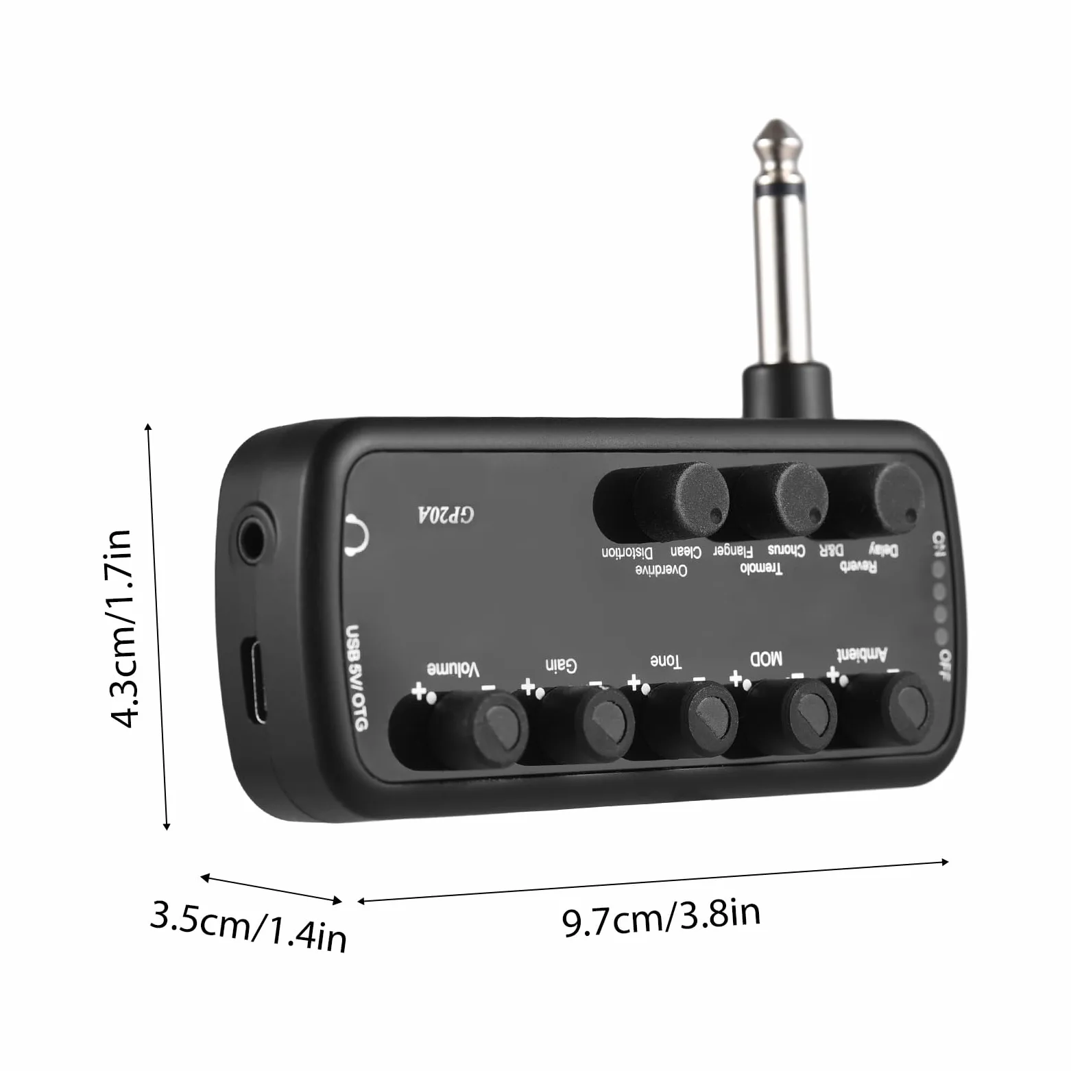 Btuty Gitarrenverstärker, Mini-Verstärker, tragbar, Gitarrenverstärker, Plug and Play, für E-Gitarre, Musikinstrument, 3 Simulationen, eingebaute Lautsprecher