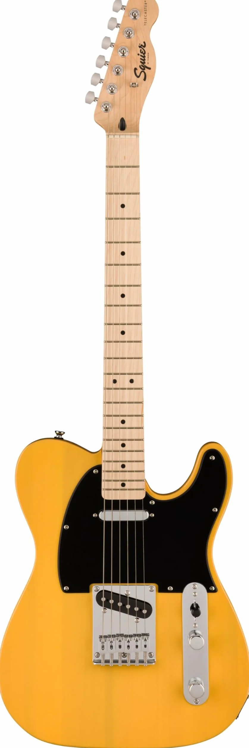 Squier by Fender Sonic Telecaster, E-Gitarre, Ahorngriffbrett, Schwarze Schlagplatte, Butterscotch Blonde, Inklusive kostenloser virtueller Kurse auf Fender Play