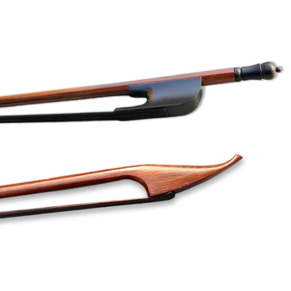 Brasilwood Violinbogen 4/4 Barock Stil Bogen mit Ebenholz Frosch Naturschwarz Pferdehaar glatt (schwarzes Haar)