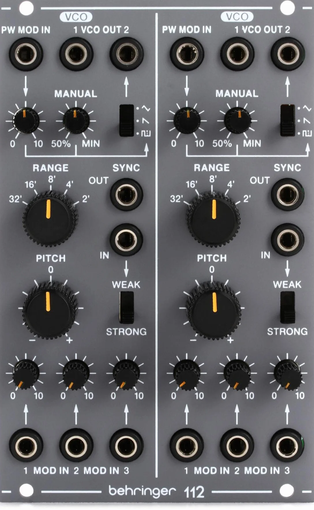 Behringer 112 DUAL VCO Legendäres analoges Dual-VCO-Modul für Eurorack