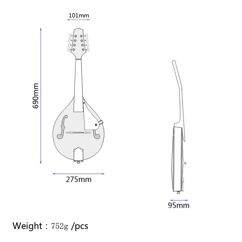 ULTNICE Mandoline Musikinstrument, 8 Saiten, Grün, Modern, Lindenholz, Stahlsaiten, Palisander Griffbrett & Steg, Verstellbarer Steg, Ideal für Anfänger und Musikliebhaber
