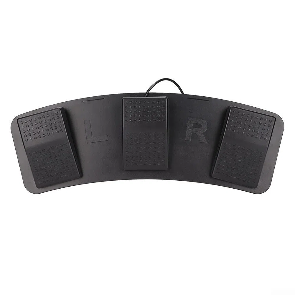 ComfyHarbor USB Dreifach-Fußschalter Pedal, programmierbarer 3-Pedal-Controller für PC Gaming Video Transkription Zoom Photobooth, hohe Empfindlichkeit, ergonomisches Design mit 2 m Kabel, Schwarz