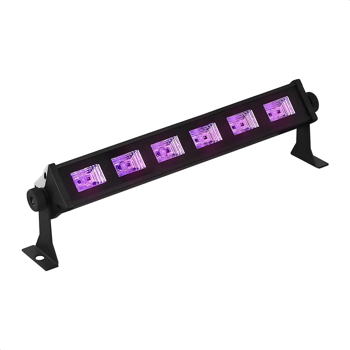 Ibiza - LED-UV-BAR6 - UV-Lampe, Fluoreszenz-Effekt, Schwarzlicht-Effekt mit 6 LEDs zu je 3 W - Schwarz - Auf Ständer