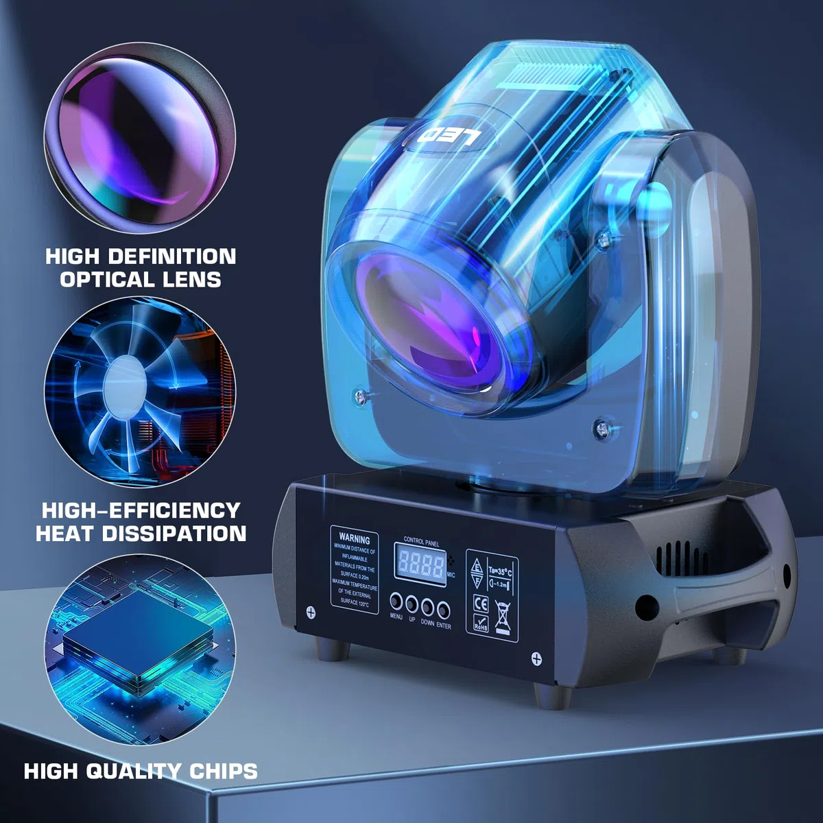 2er Pack 100W Moving Head Set LED RGBW dmx512 DJ Licht Spot Beam 18 Prisma Disco Party Lichter