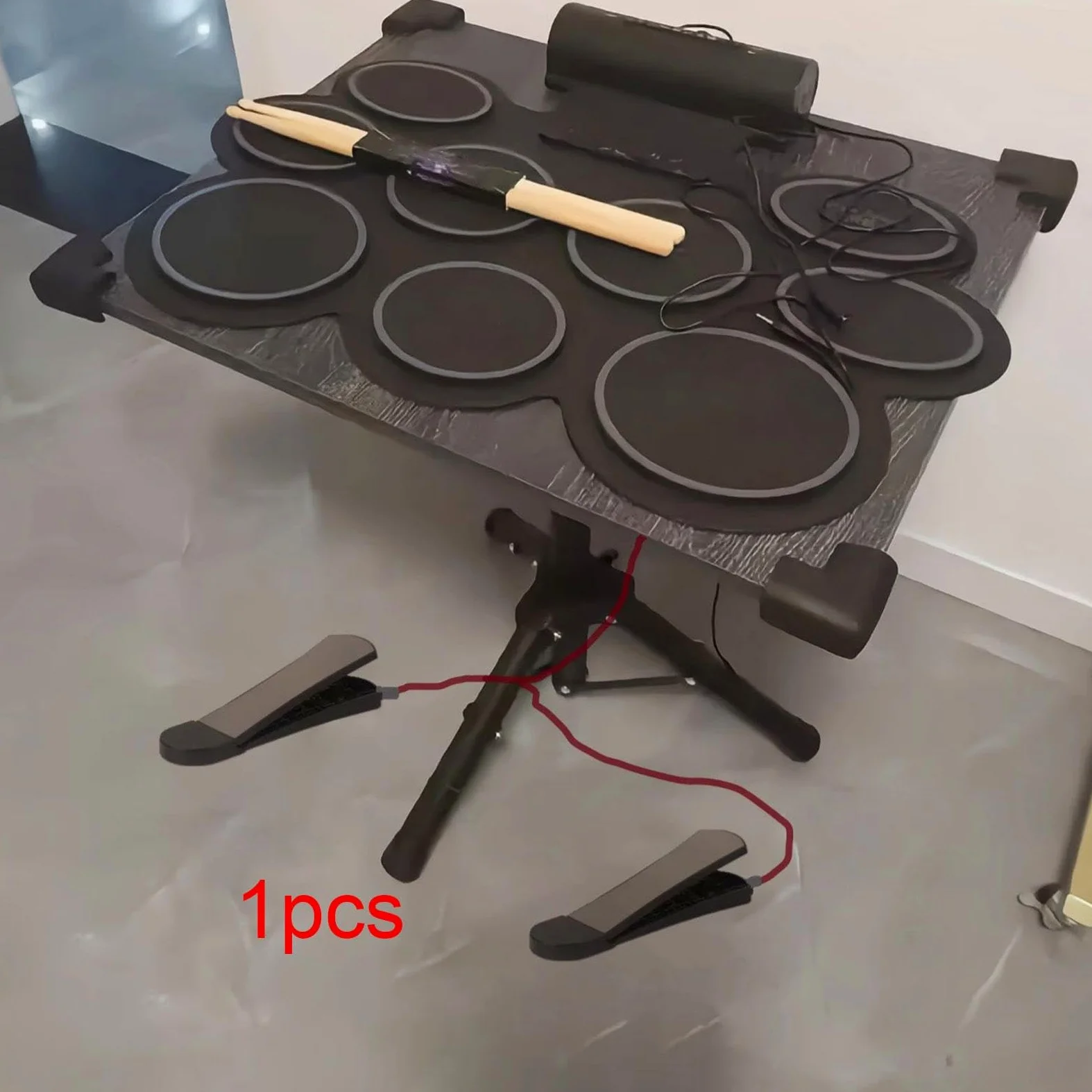 TISHITA Drum Pedal Percussion Pedal Elektronisches Trommelpedal Ersatz mit Metall Und PP Konstruktion rutschfeste Oberfläche Hohe Spielpräzision für Proben Un, 1 Stück