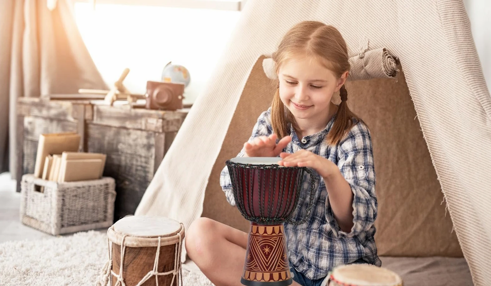 30cm Profi Kinder Djembe Trommel Bongo Darbuka Afrika Style Holztrommel Guter Klang