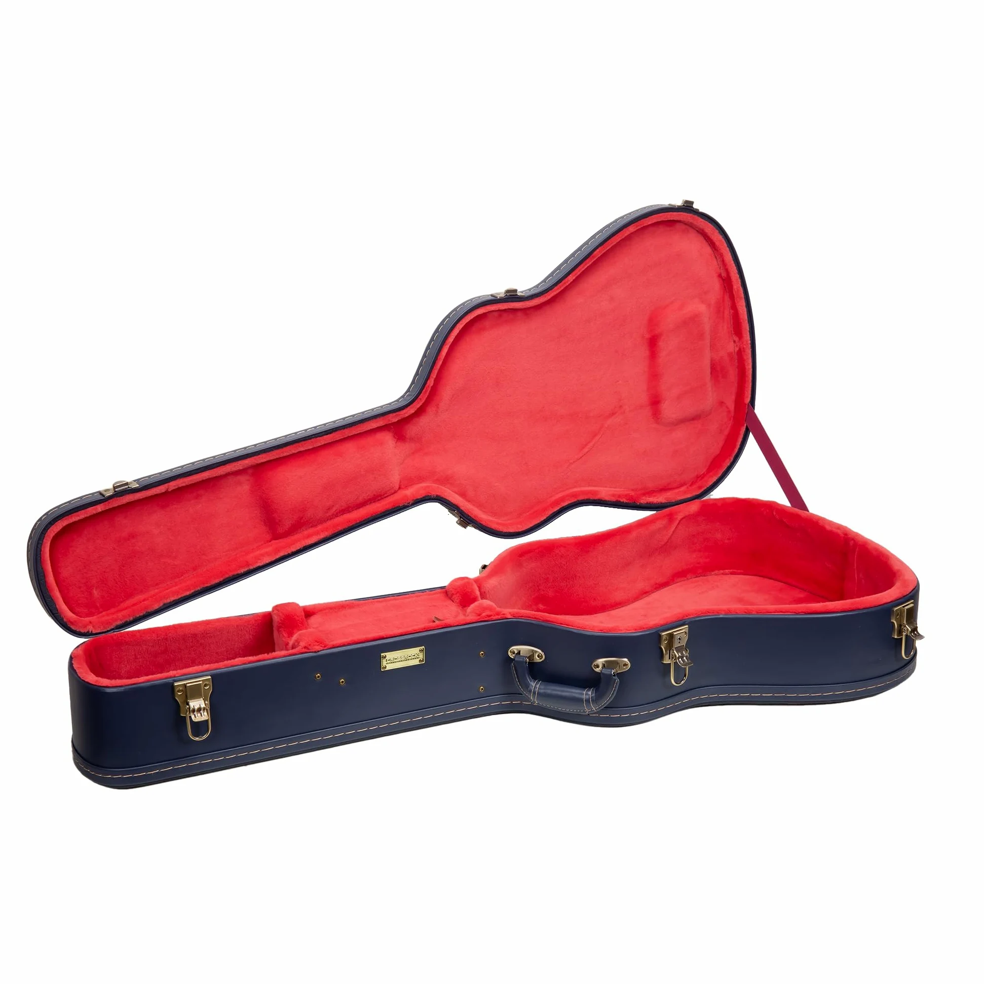Crossrock Relief Series Dreadnought-Gitarrenkoffer für Gibson J-45 / Martin D-Style | geschnitztes Ozeanblaues Finish, tiefes scharlachrotes Samt-Innenfutter, Schloss – Premium-Hartschale aus Holz